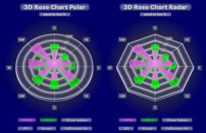 rose polar and rose radar 3D charting