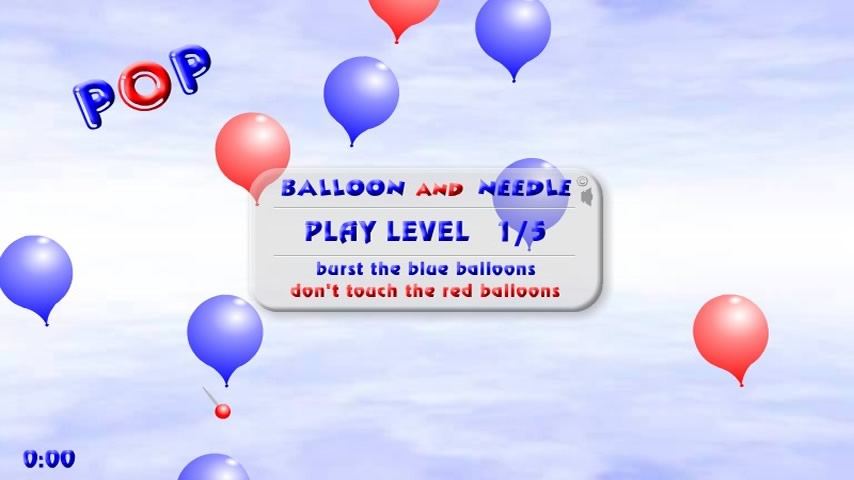 android pop Balloon and Needle screen